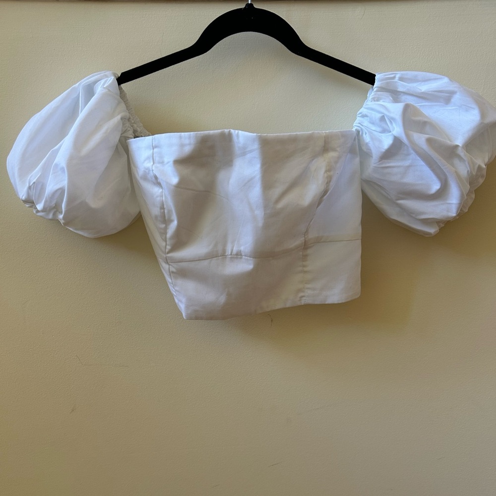 Abercrombie White Puff Sleeve Top